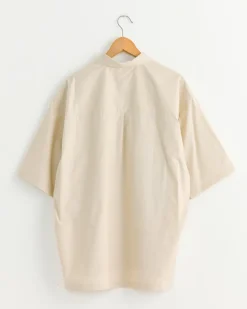 Silk Mixed Shirt in Light Beige