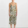 Silk Slip Dress in Khaki