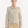 Slim Zip Shirt in Dry Grass