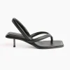 Sling Back Thong Heel in Black