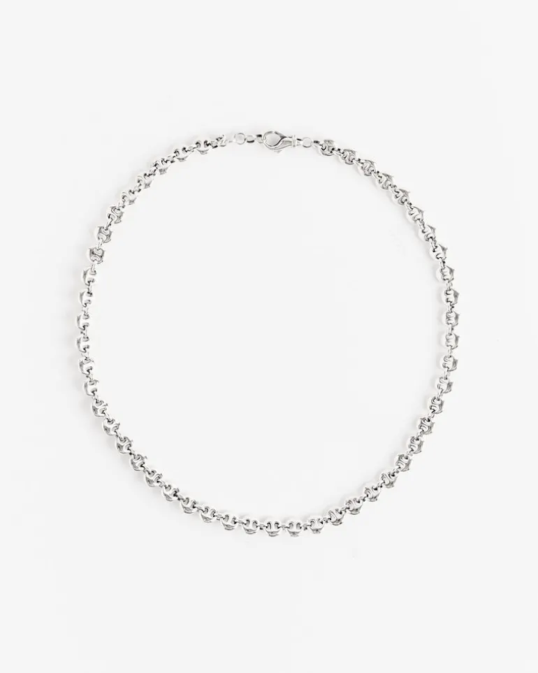 Small Circle Link Necklace in Sterling Silver