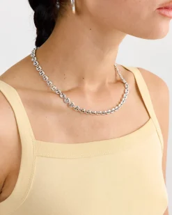 Small Circle Link Necklace in Sterling Silver