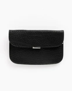 Soft Tab Card Holder Coin Purse in Black