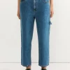 Spring Slouchy Cargo Jean in Classic Blue