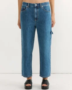 Spring Slouchy Cargo Jean in Classic Blue