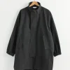 Stand Collar Coat in Ink Black
