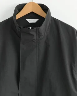 Stand Collar Coat in Ink Black