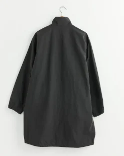 Stand Collar Coat in Ink Black