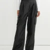 Stella Pleated Cargo Pant in Black