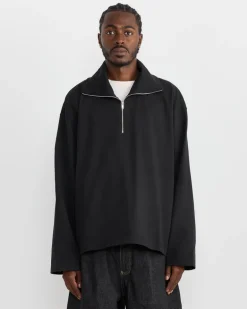Stoll Zip Roll Neck in Black