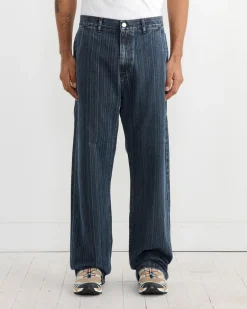 Straight Cut Jean in Blue Stripe