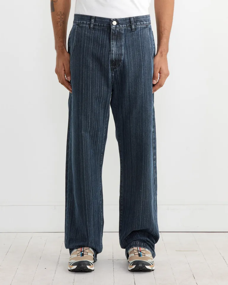 Straight Cut Jean in Blue Stripe