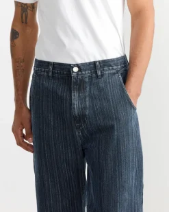 Straight Cut Jean in Blue Stripe