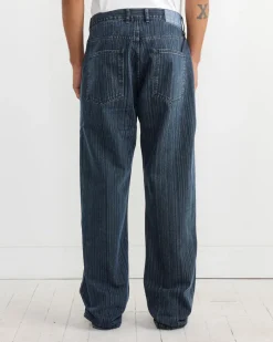 Straight Cut Jean in Blue Stripe