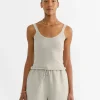 Stretch Pointelle Camisole in Clay
