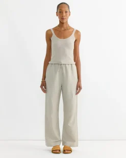 Stretch Pointelle Camisole in Clay
