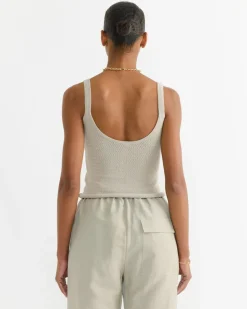 Stretch Pointelle Camisole in Clay