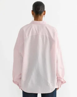 Striped Cocoon Shirt in Light Pink