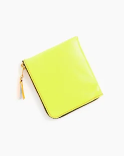 Super Fluo Half Zip Wallet in Pink/Yellow