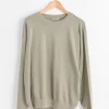 Super High Gauge Sweat Pullover in Khaki Grey