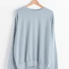 Super High Gauge Sweat Pullover in Blue Grey
