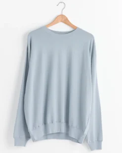 Super High Gauge Sweat Pullover in Blue Grey