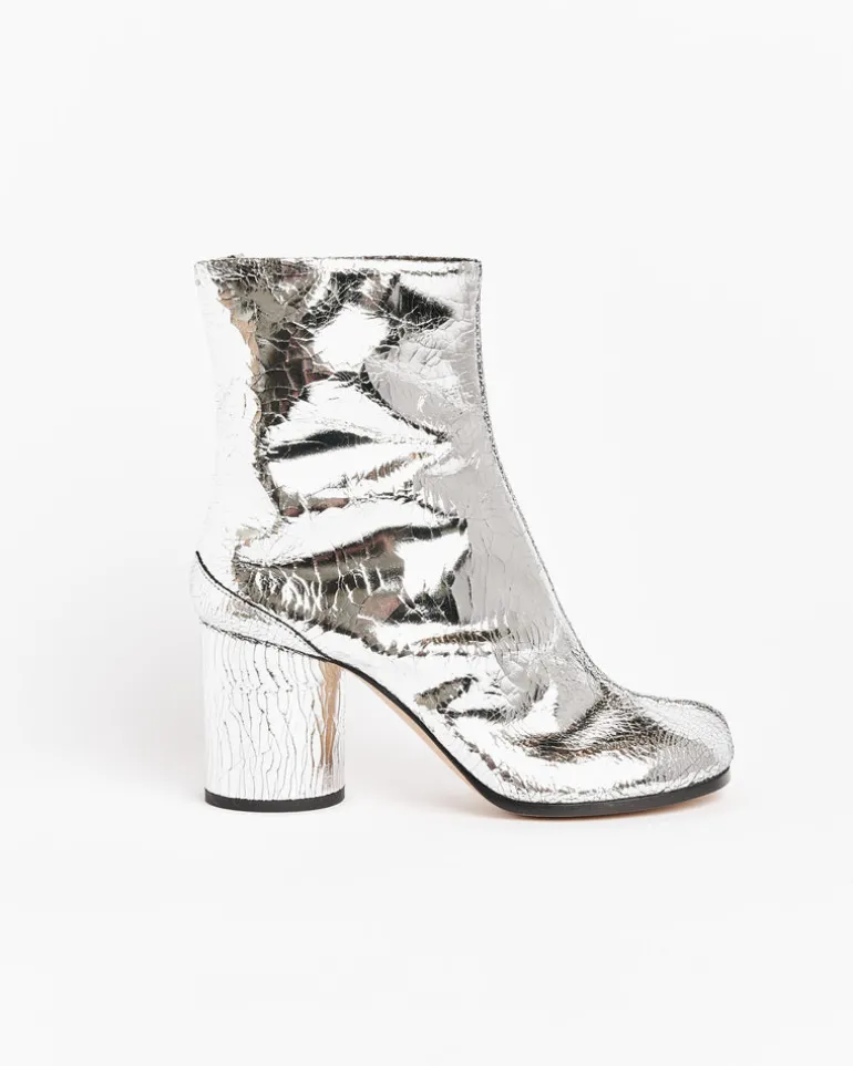 Tabi Ankle Boots in Silver