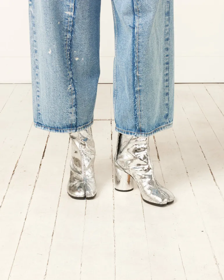 Tabi Ankle Boots in Silver