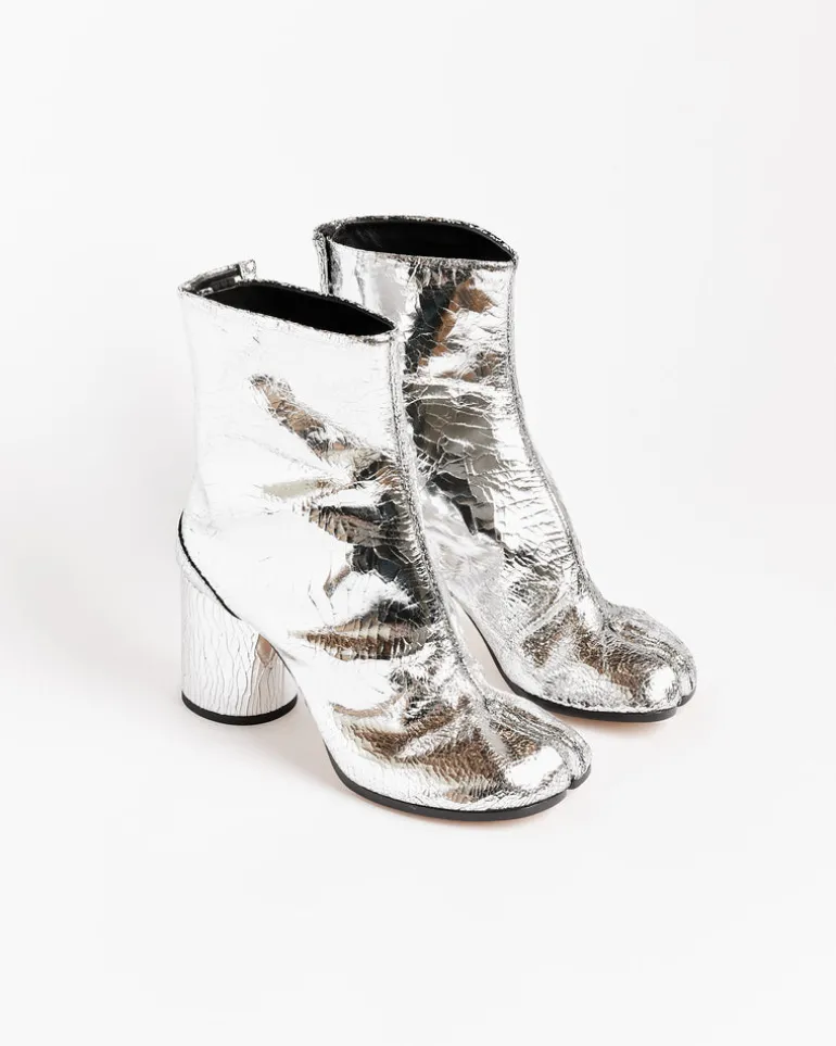 Tabi Ankle Boots in Silver