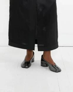 Tabi Ballerina in Crinkled Black