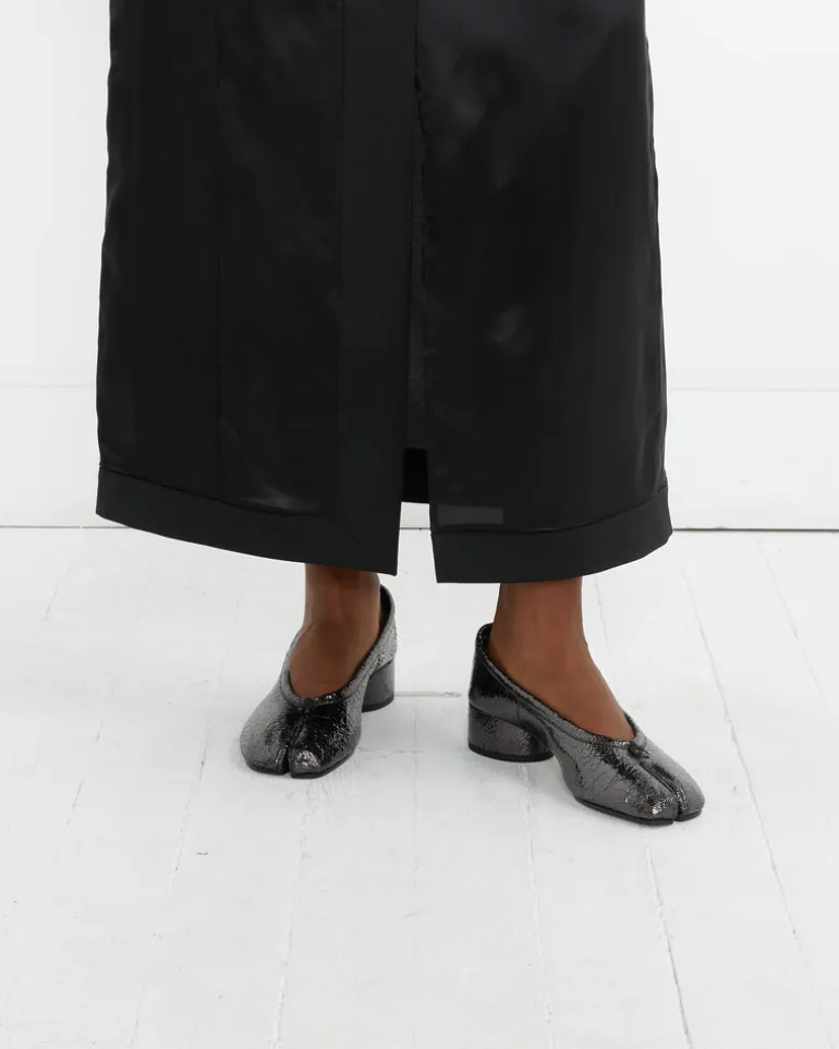Tabi Ballerina in Crinkled Black