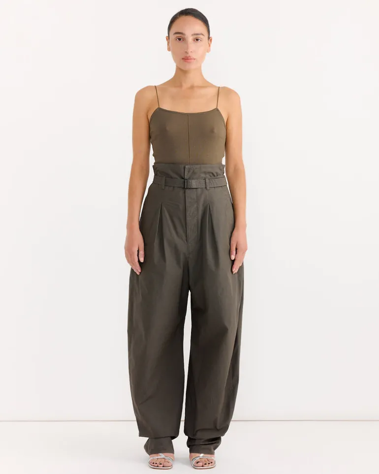 Tank Top With Straps in Dark Khaki