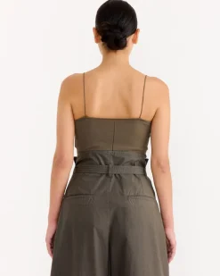 Tank Top With Straps in Dark Khaki