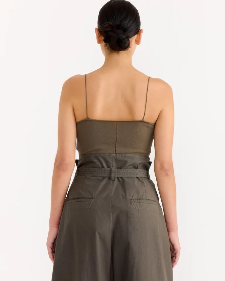 Tank Top With Straps in Dark Khaki