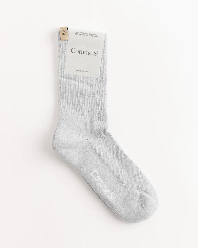 The Tube Cotton Socks in Heather Grey