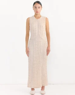 Tie Dress in Beige