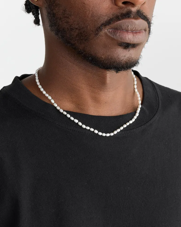 Tiny Pearl Collar in Sterling Silver