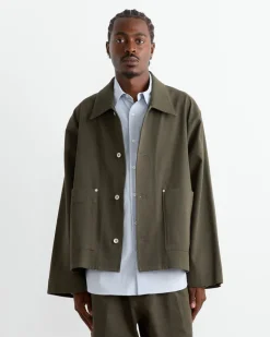 Totem Jacket in 11oz Overdyed Twill Olive