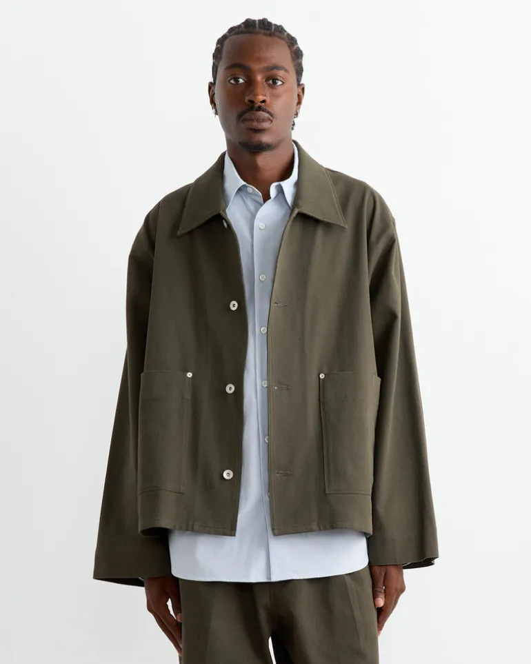 Totem Jacket in 11oz Overdyed Twill Olive