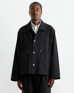 Totem Jacket in 11oz Overdyed Twill Black