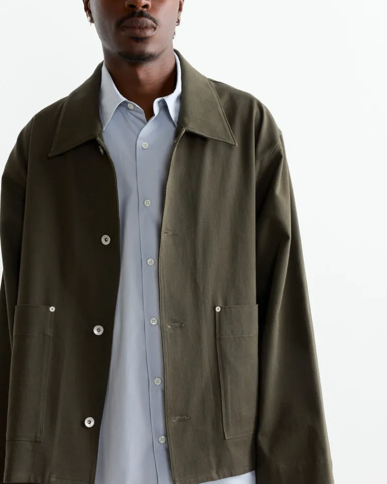 Totem Jacket in 11oz Overdyed Twill Olive