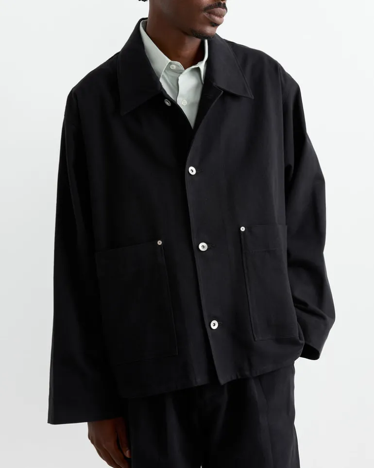 Totem Jacket in 11oz Overdyed Twill Black
