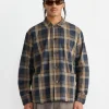 Travail Overshirt in Navy/Brown