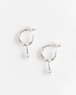 Twist Perla Hoop in Sterling Silver