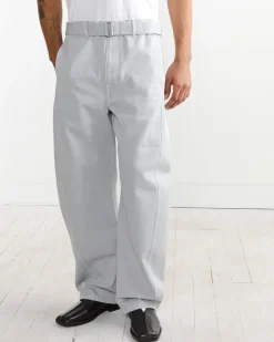 Twisted Belted Pant in Snowy Blue Grey