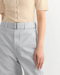 Twisted Belted Pant in Snowy Blue Grey