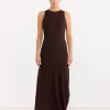 Twisted Hem Dress in Dark Cherry