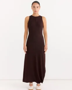 Twisted Hem Dress in Dark Cherry