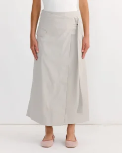 Utility Wrap Skirt in Creme