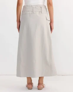 Utility Wrap Skirt in Creme